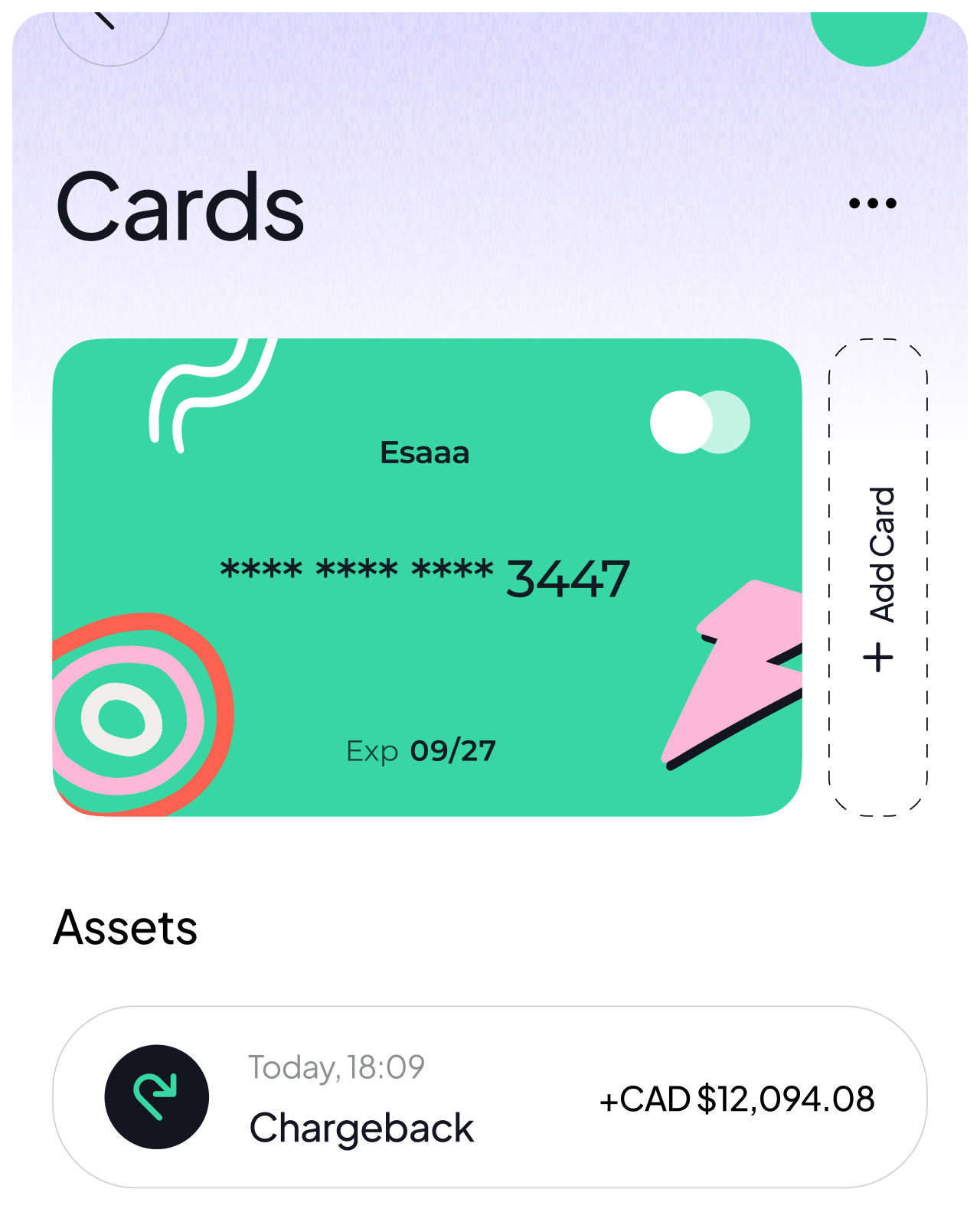 Recovered funds confirmation
